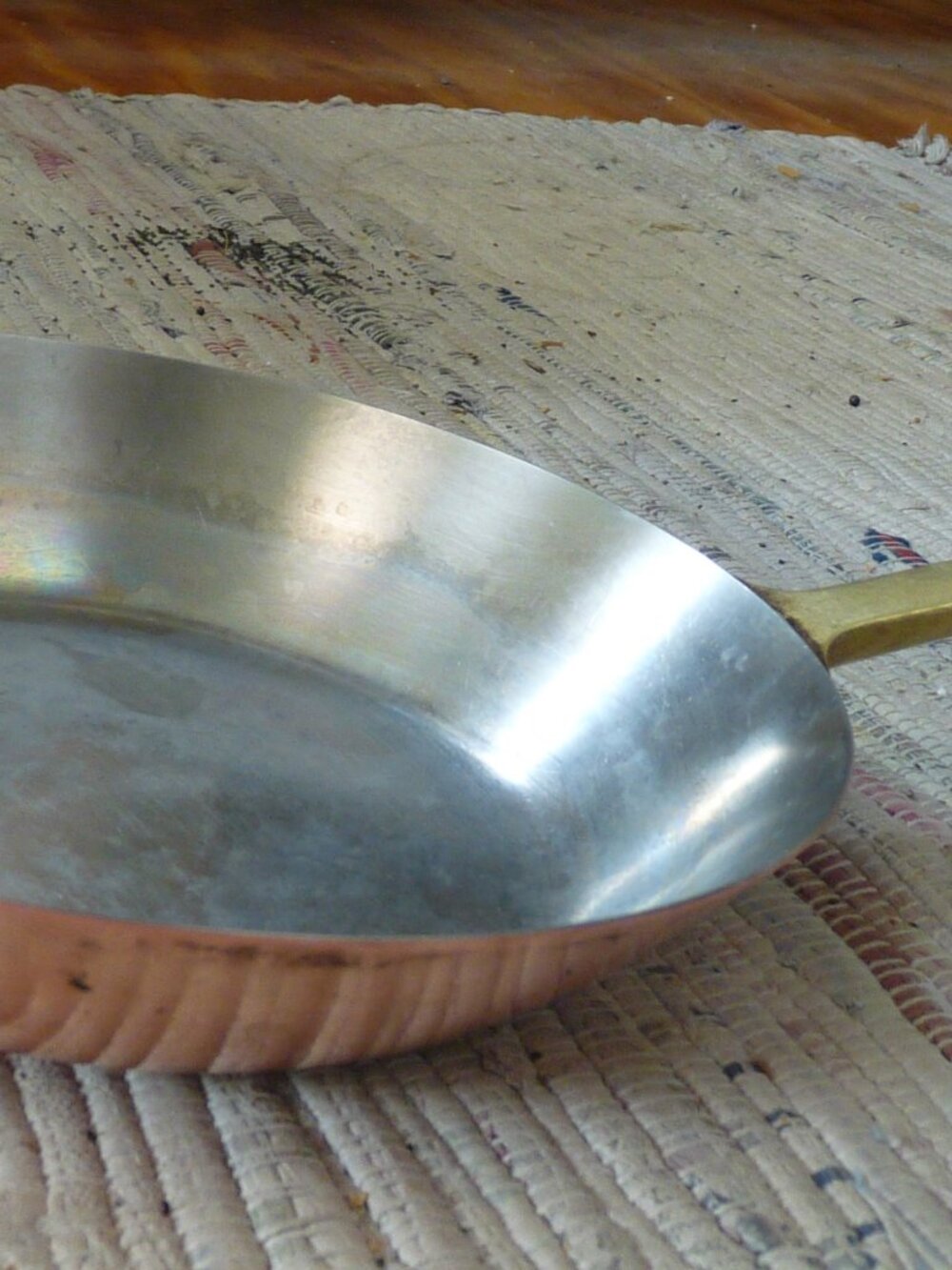 Vintage Paul Revere copper omlet frying pan brass 8 1/2" limited edition heavy